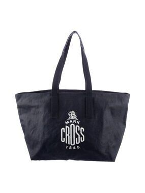 Mark Cross Black Canvas Tote Bag with Logo